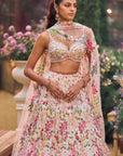 Powder Peach Multi-Coloured Lehenga Set