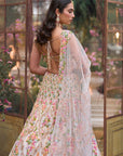 Cream Multi Coloured Floral Lehenga Set