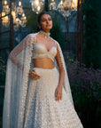 Ivory Pearl & Sequin Lehenga Set