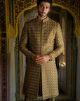 Antique Gold Sherwani Set