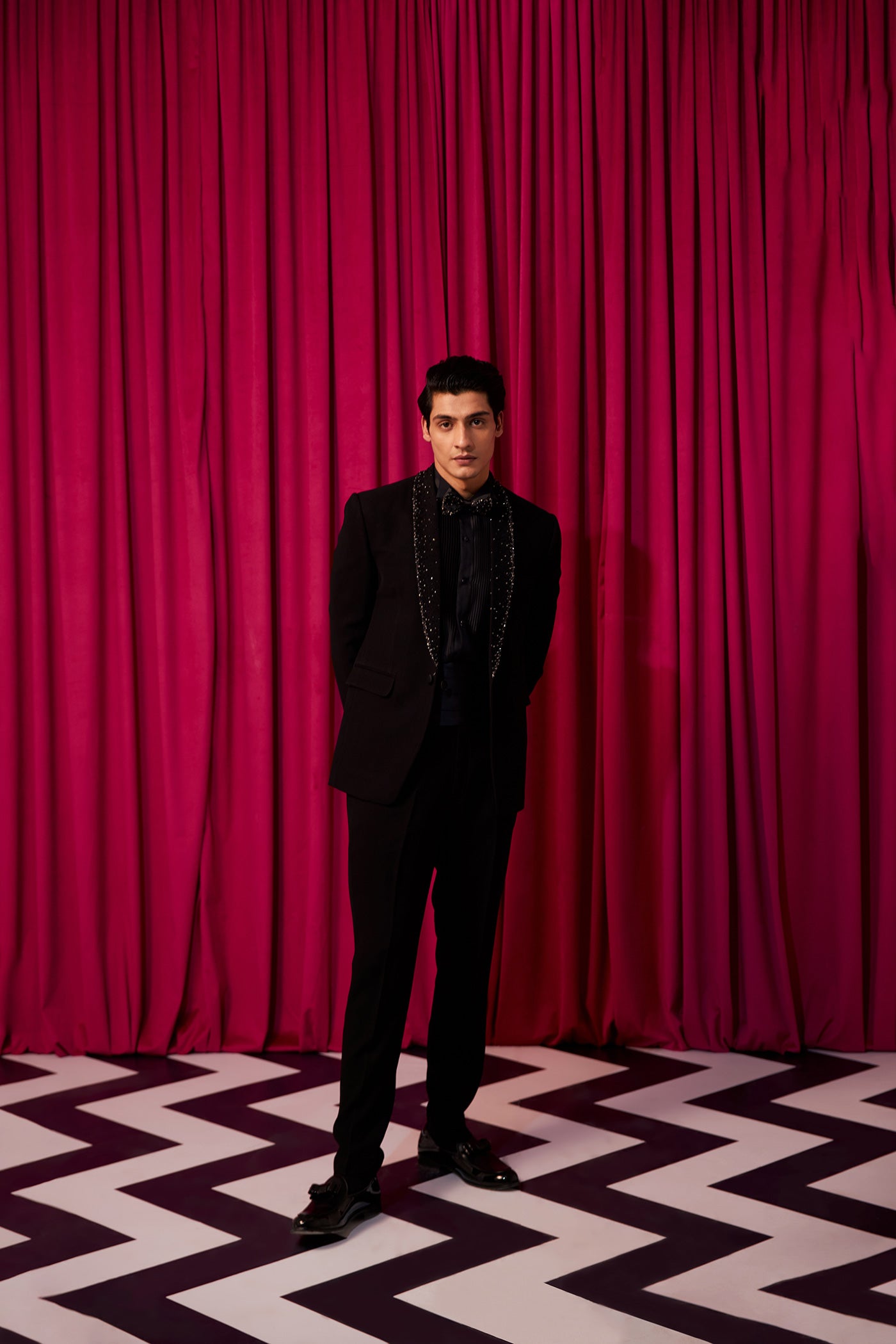 Black Broken Stripe Tuxedo With Pearl Highlights main image 1