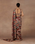 Taupe - Multihued Ikat Saree Set