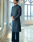 Charcoal Thread Work Sherwani Set