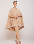 Beige Asymmetrical Cape Set