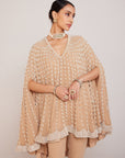 Beige Asymmetrical Cape Set