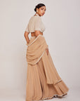 Beige Lehenga Pants Set