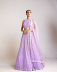 Lilac Chandelier Pearl Halter Neck Lehenga Set