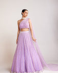 Lilac One Shoulder Lehenga Set