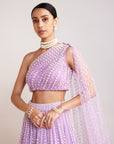 Lilac One Shoulder Lehenga Set