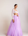 Lilac Organza Lehenga Set