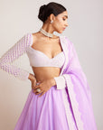 Lilac Organza Lehenga Set