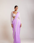 Lilac Pre-Draped Saree Set