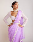 Lilac Pre-Draped Saree Set
