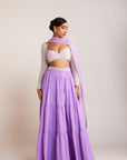 Lilac Pearl Drop Sharara Set