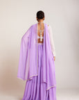 Lilac Pearl Drop Sharara Set