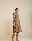 Mud Green Straight Kurta Pant Set