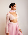 Powder Pink Lehenga Pant Set