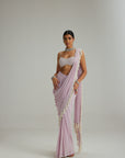 Lavender Draped Saree Set