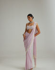 Lavender Draped Saree Set