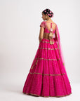 Fuschia Multi Tier Lehenga Set