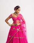 Fuschia Multi Tier Lehenga Set