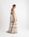 White Multi Tier Multi Color Sharara Set