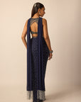 Deep Blue Single Drop Draped Skirt