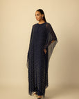Deep Blue Silver Drop Kaftan