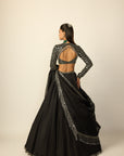 Black Tassel Dupatta Lehenga Set