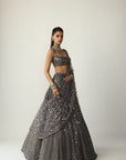 Metallic Grey Lehenga Set