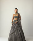 Metallic Grey Lehenga Set