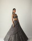 Metallic Grey Lehenga Set