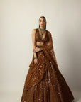 Metallic Copper Lehenga Set