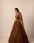 Metallic Copper Lehenga Set