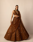 Metallic Copper Lehenga Set