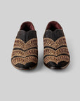 Antique Gold - Black Embroidered Loafers
