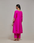 Fuchsia Pink Gota & Marrori Work Kurta Set