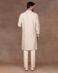Creme Ivory Chevron Kurta Set | East