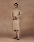 Creme Ivory Chevron Kurta Set | East