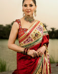 Red Banno Saree Set