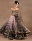 Mauve Pink - Black Ombre Lehenga Set