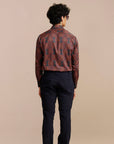 Midnight Blue - Burgundy Shirt
