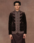 Mocha Brown Bandhgala Set | East
