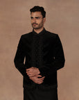 Noir Black Bandhgala Set | East