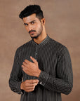 Noir Black Chevron Kurta Set