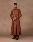 Ochre Jamawar Nehru Jacket Set | East