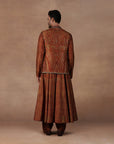 Ochre Jamawar Nehru Jacket Set | East