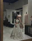 Ivory Gold Three-Dimensional Lehenga Set - Ready to Ship