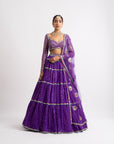 Purple Multi Tier Multi Color Lehenga Set