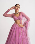 Dark Blush Single Tier Lehenga Set